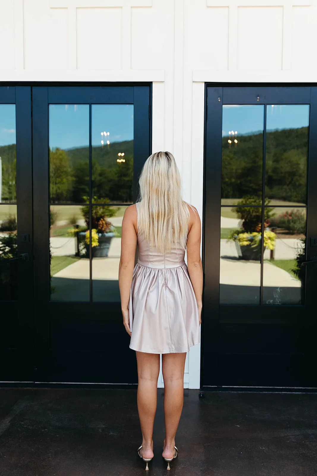 Add Some Flare Mini Dress - Champagne