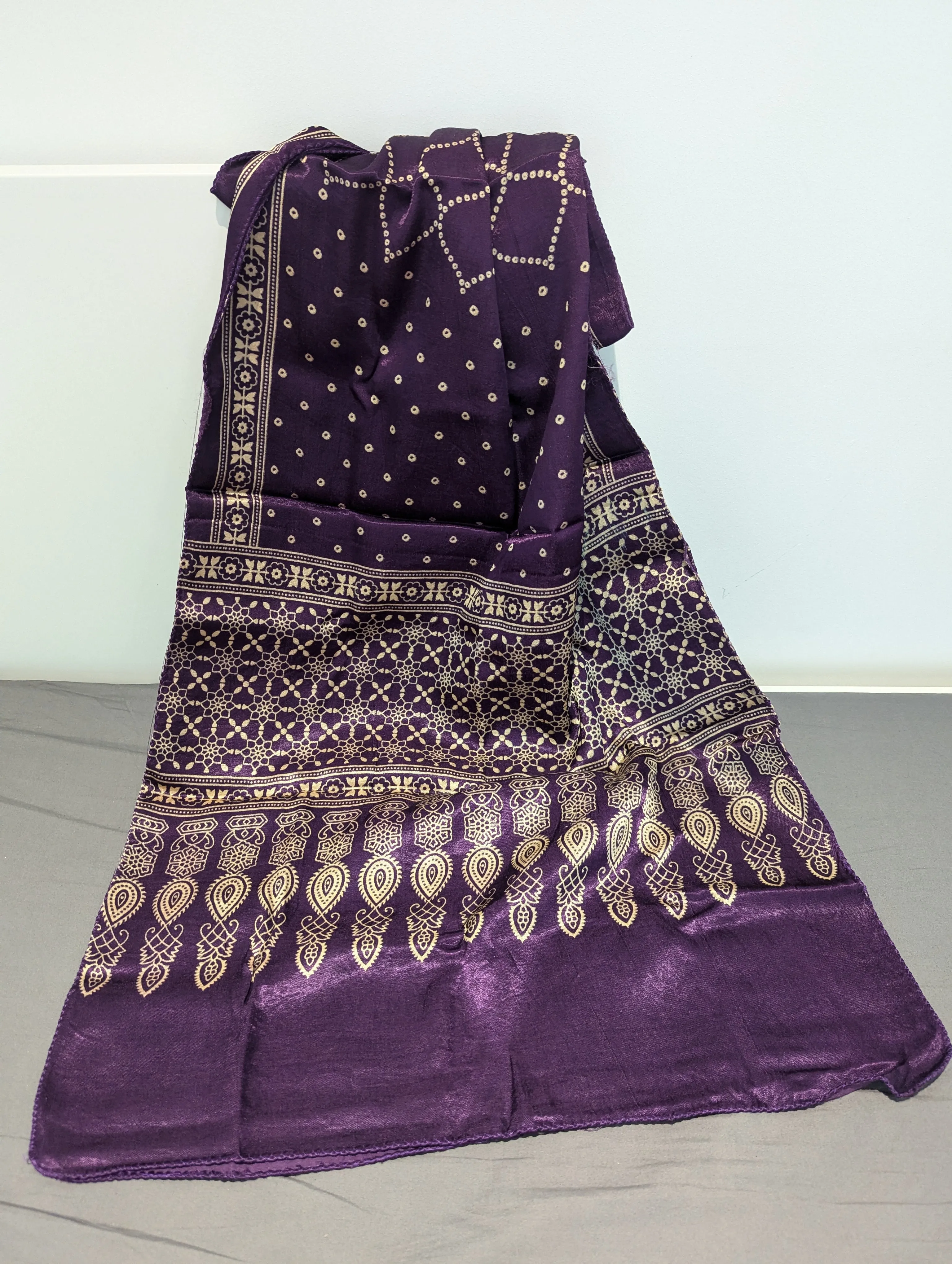Ajrakh Printed Silk Scarf