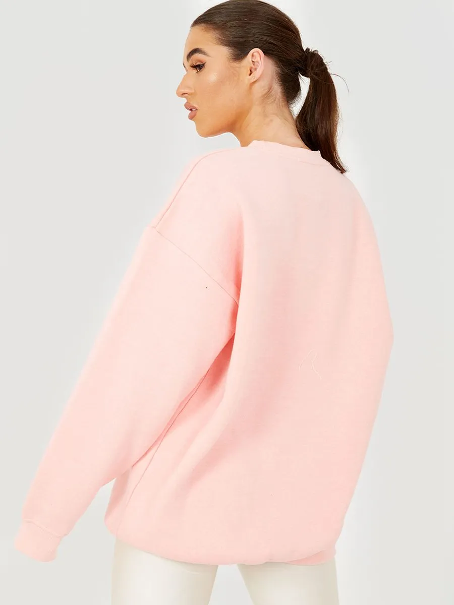 Amanda MICHIGAN Graphic Sweatshirt Jumper In Pink