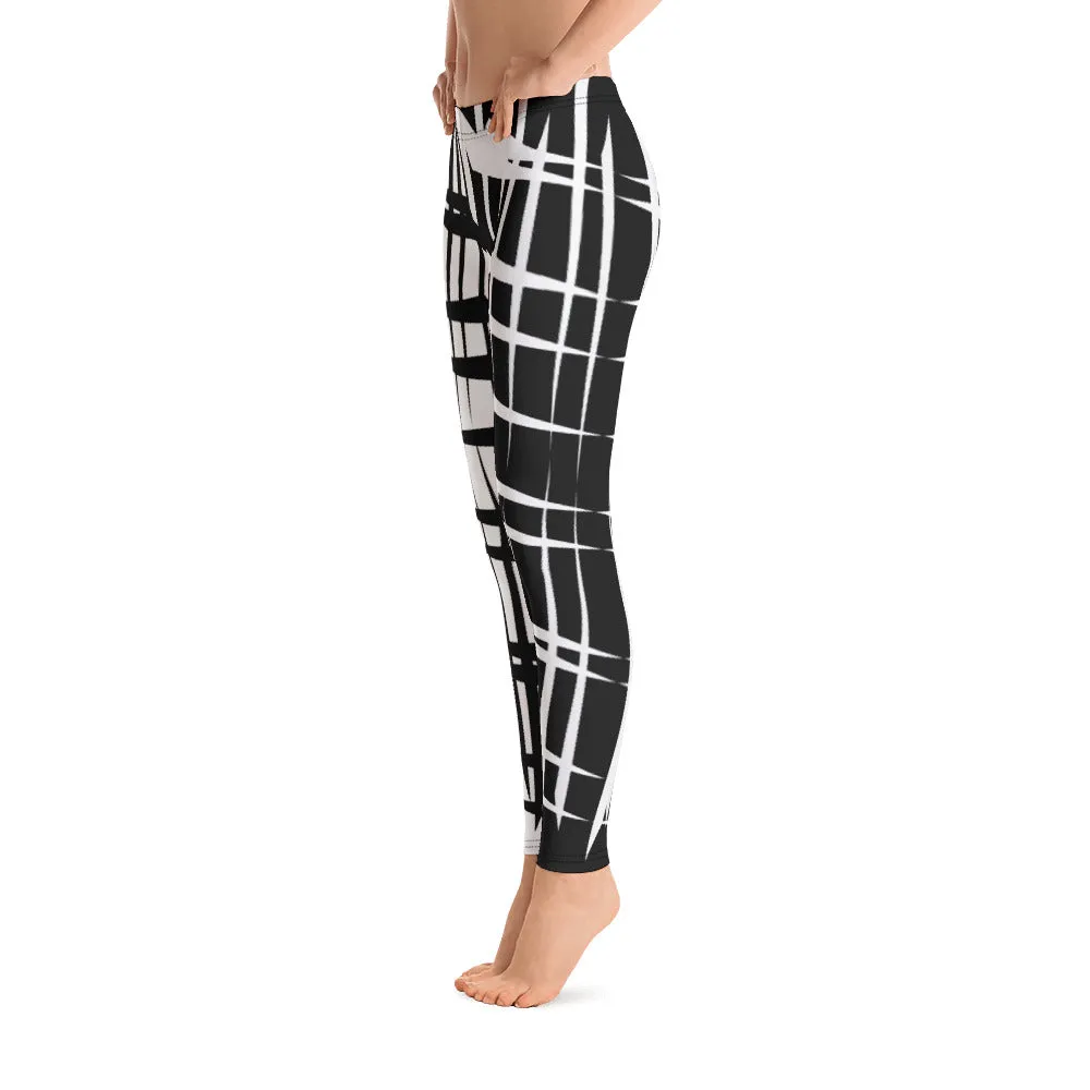 Amila Claws Print Leggings--Black with White and White with Black Contrast Leg