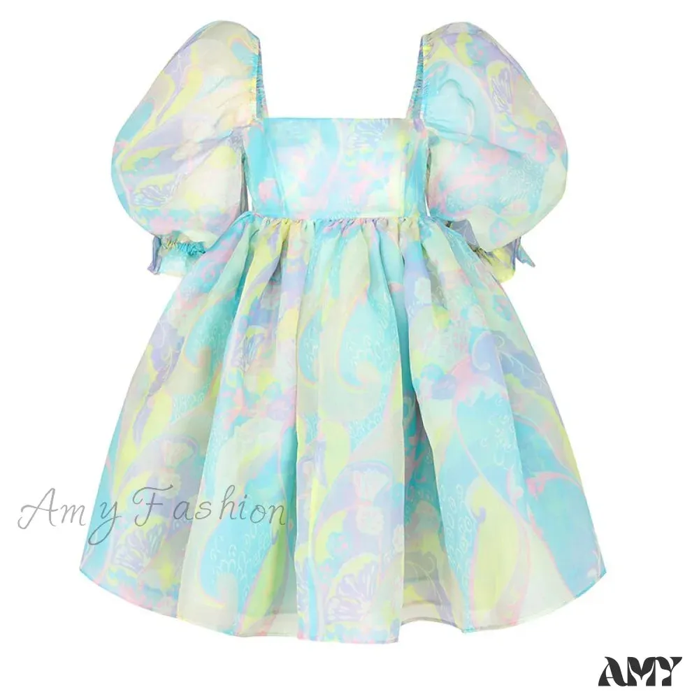 Amy Fashion - The Babydoll Lolita Lace Puff Print Princess Angel A-line Dress