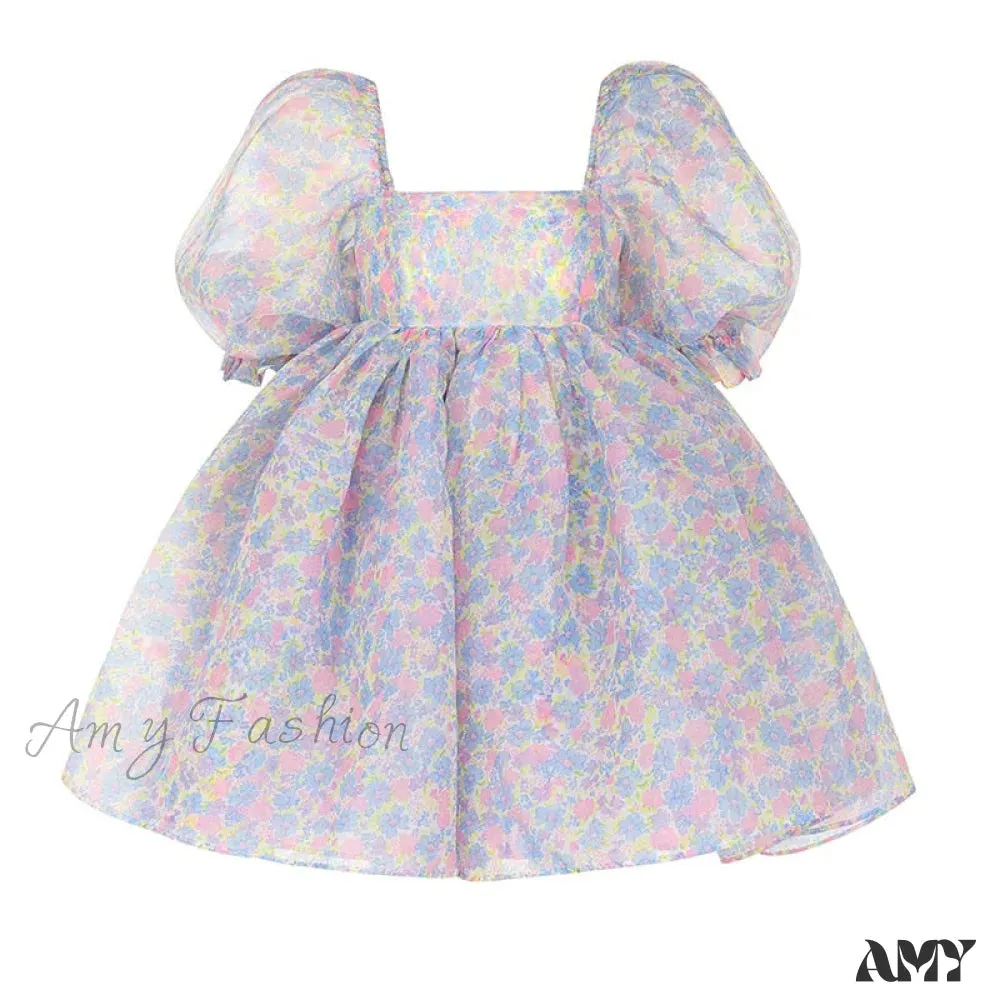 Amy Fashion - The Babydoll Lolita Lace Puff Print Princess Angel A-line Dress
