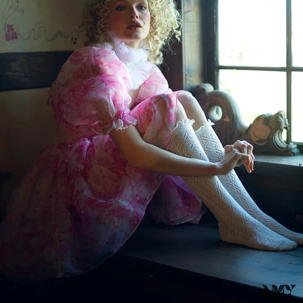 Amy Fashion - The Babydoll Lolita Lace Puff Print Princess Angel A-line Dress