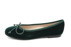 Beberlis  Green Velvet Ballet Flat 23418