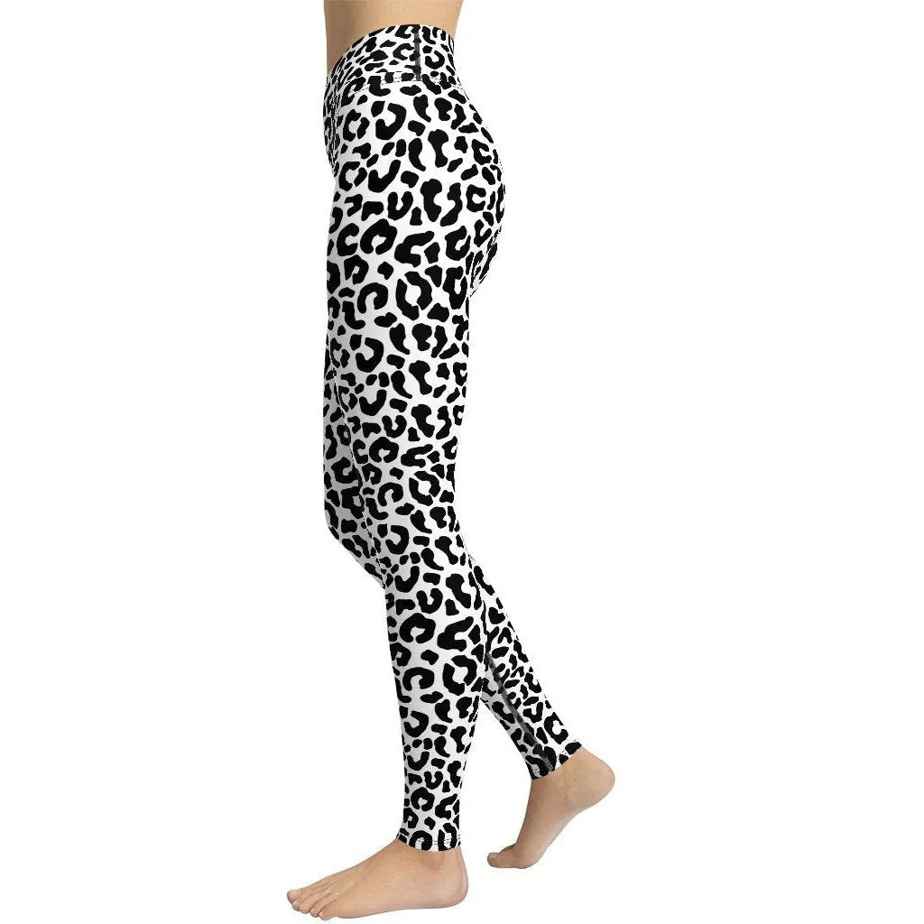 Black & White Leopard Yoga Leggings