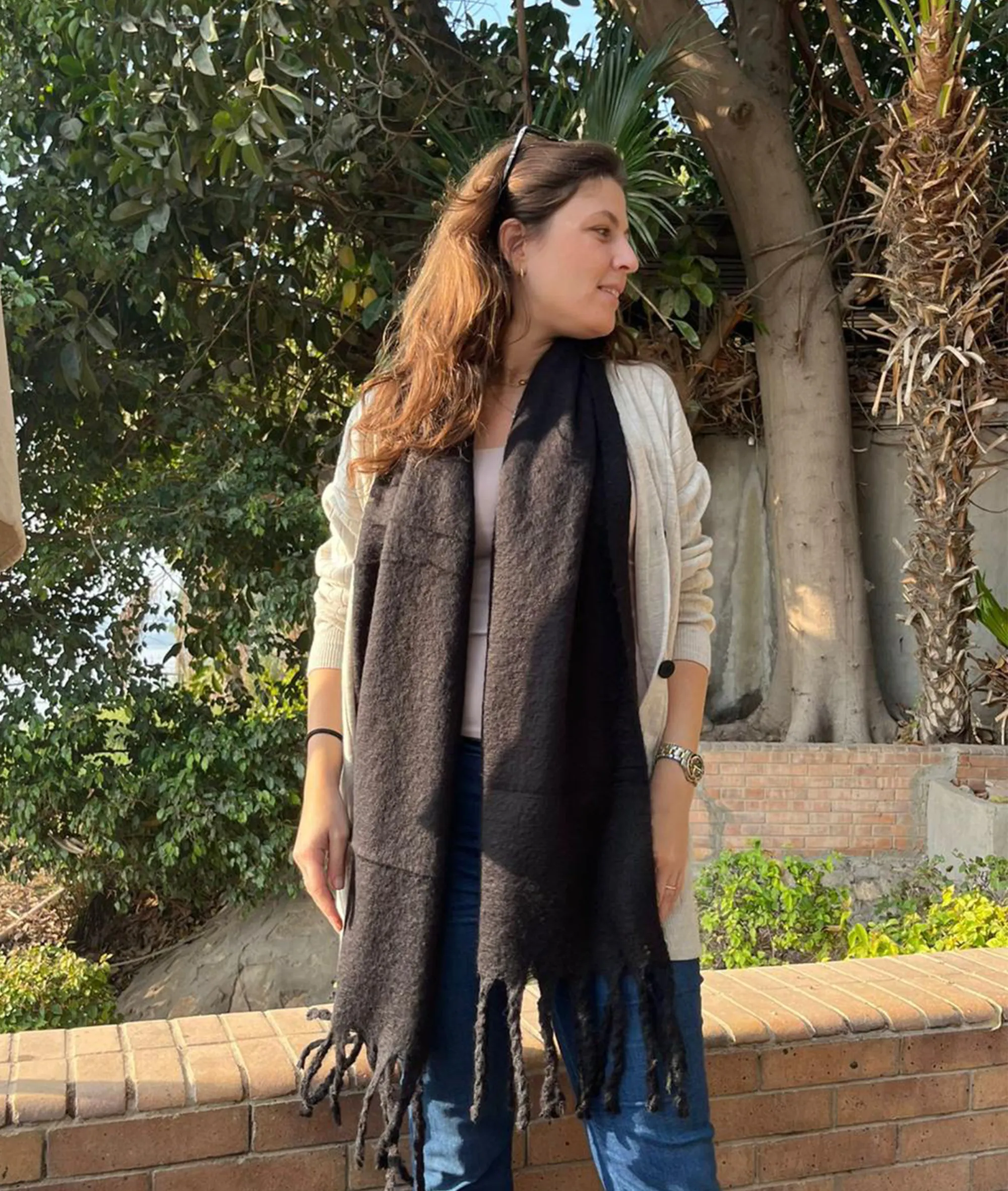 Black Fluffy winter scarf