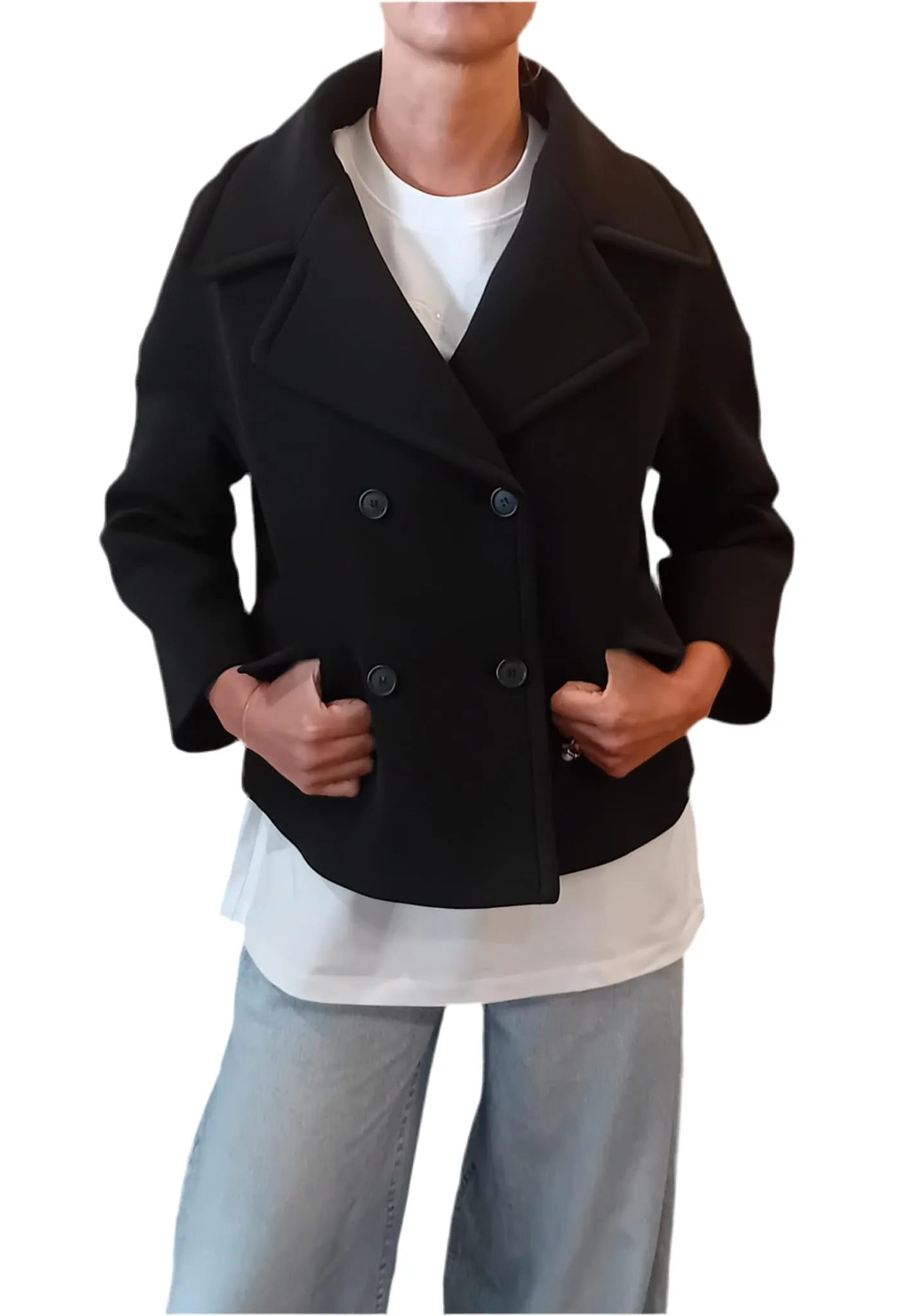Black Label Peacoat Short Jacket