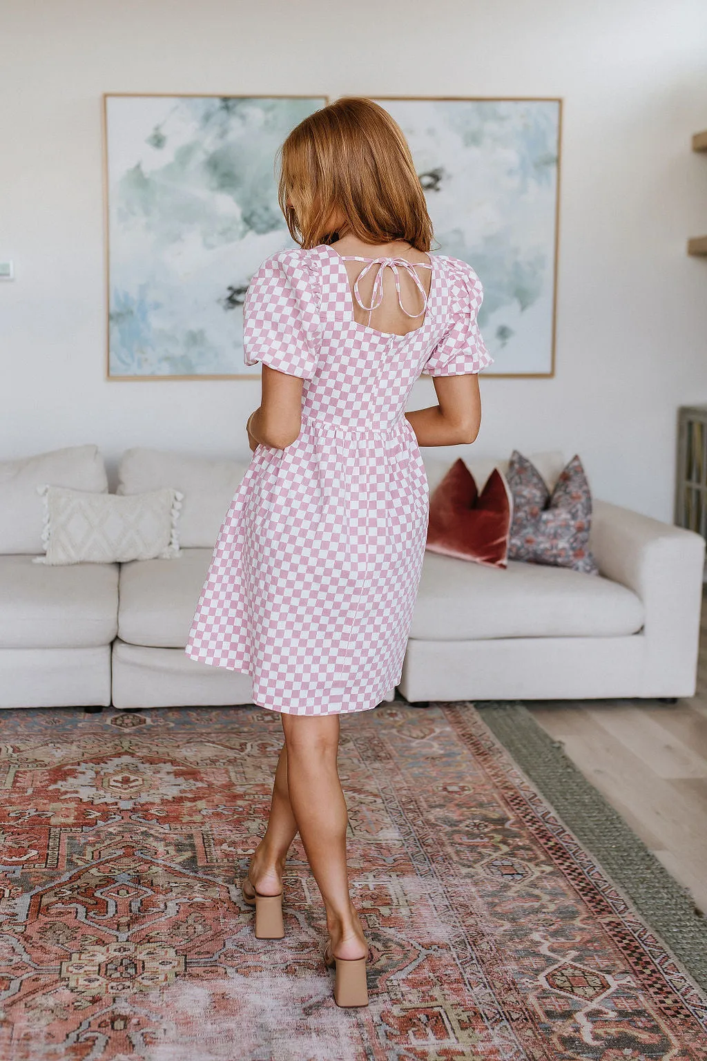 Checkered Babydoll Dress