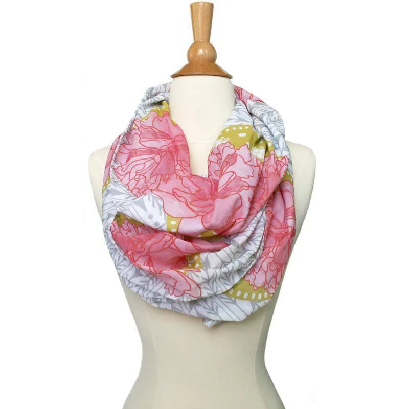 Circle Scarf / Pink Yellow & White / Unisex