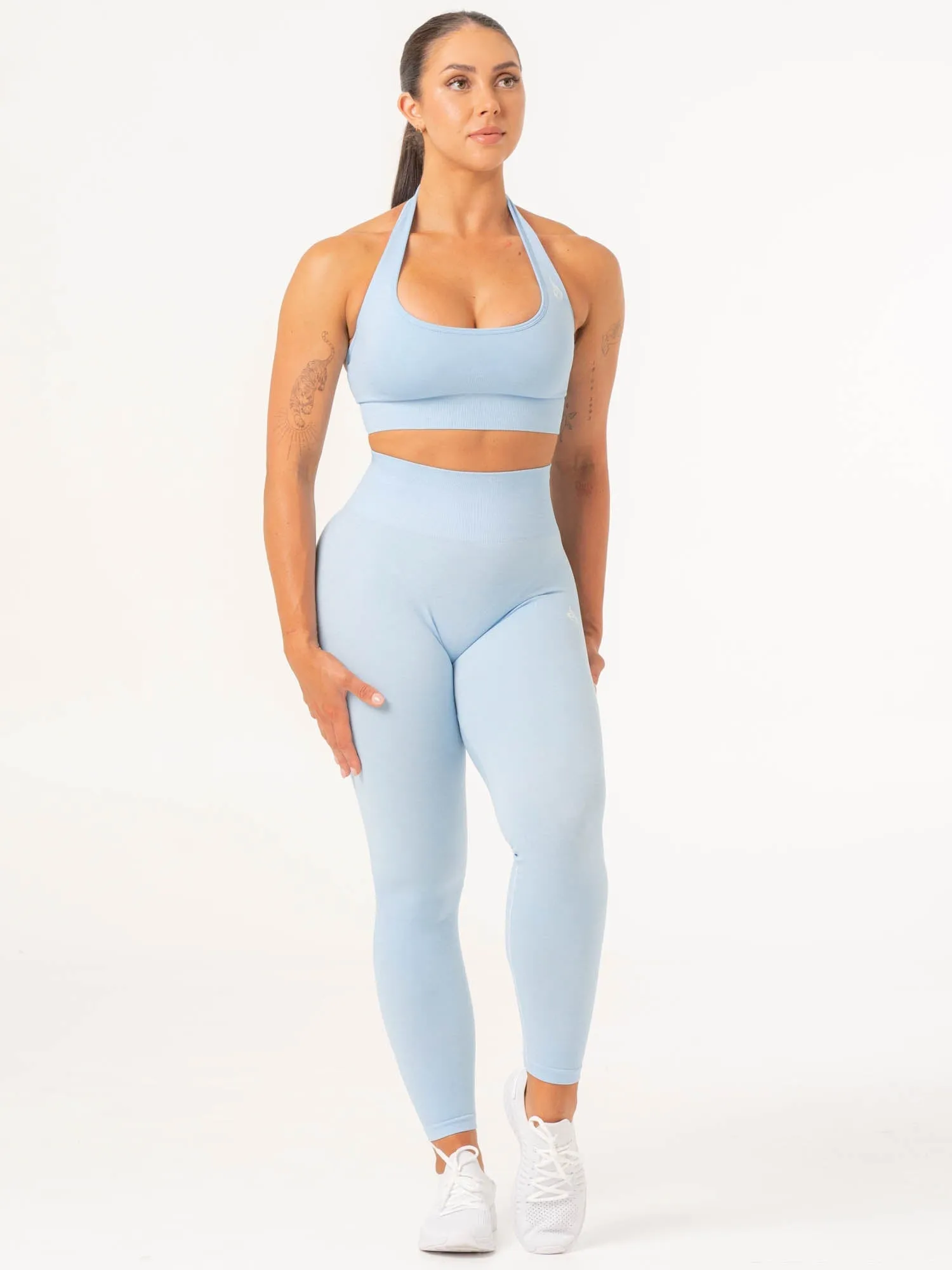 Contour Seamless Leggings - Sky Blue Marl