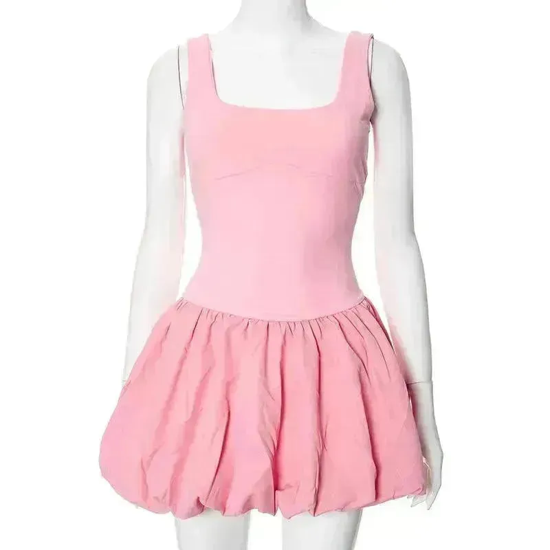 Elegant Sleeveless Fashion Stitching Vest Mini Dress