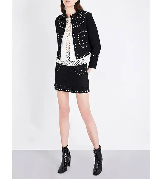 Embellished Elegant Suede Jacket
