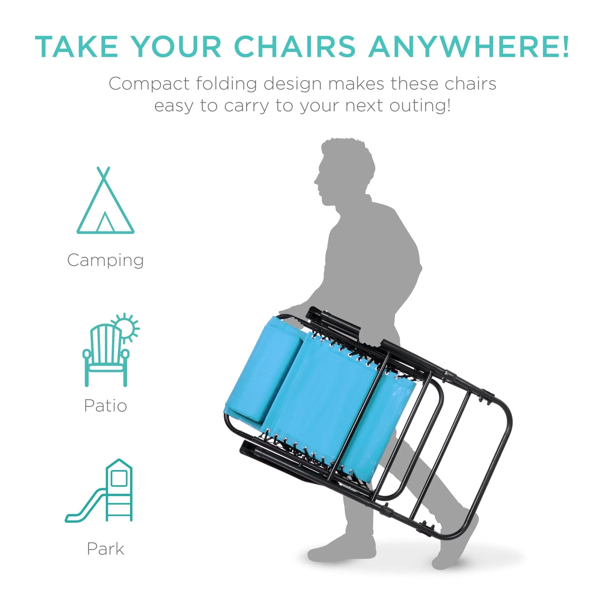 Foldable Zero Gravity Patio Rocking Lounge Chair
