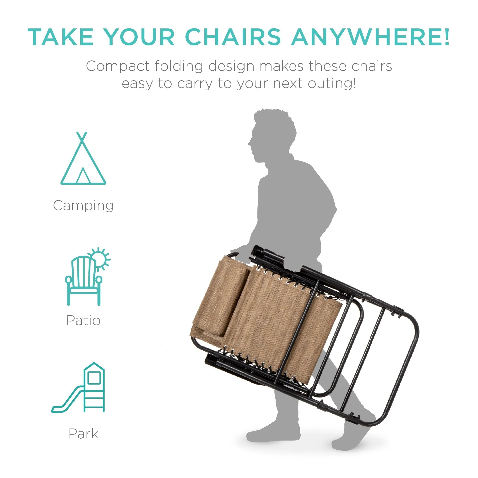 Foldable Zero Gravity Patio Rocking Lounge Chair