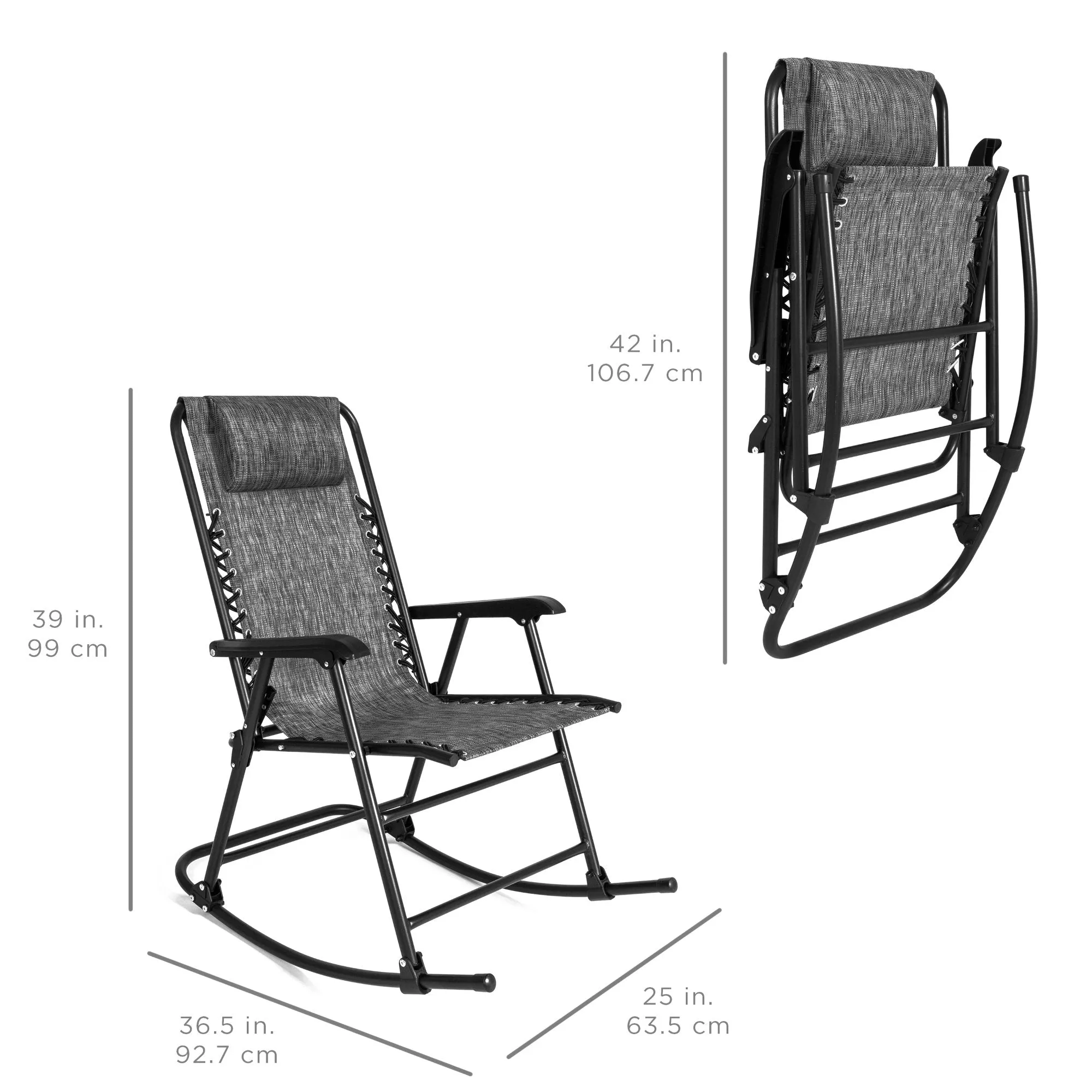 Foldable Zero Gravity Patio Rocking Lounge Chair