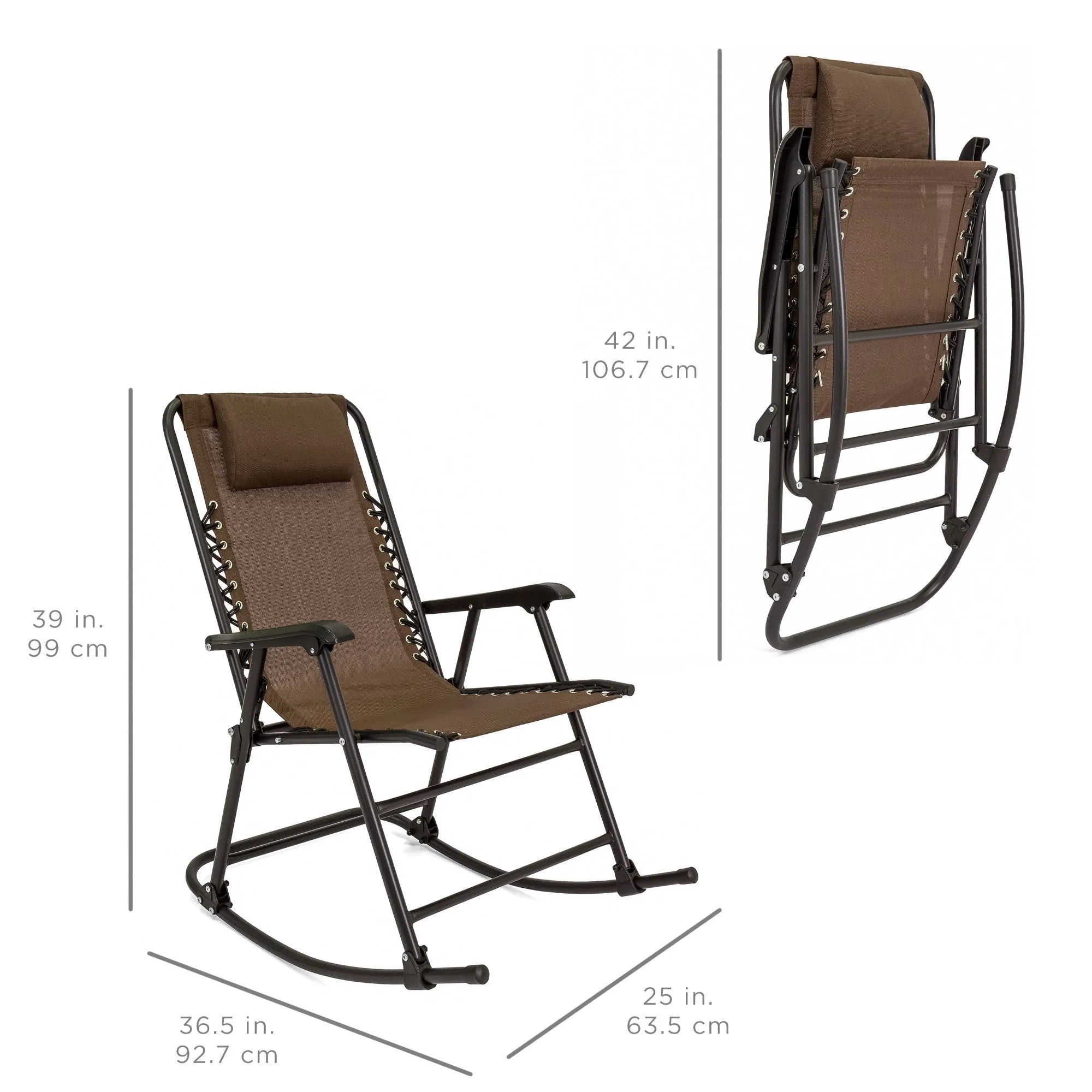 Foldable Zero Gravity Patio Rocking Lounge Chair