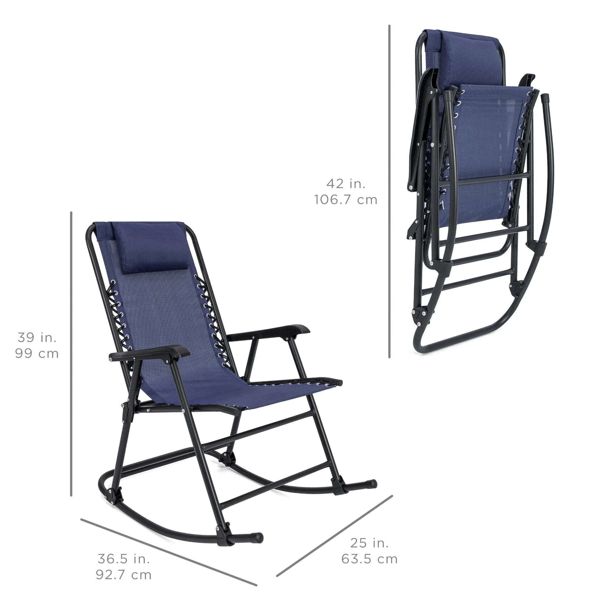 Foldable Zero Gravity Patio Rocking Lounge Chair