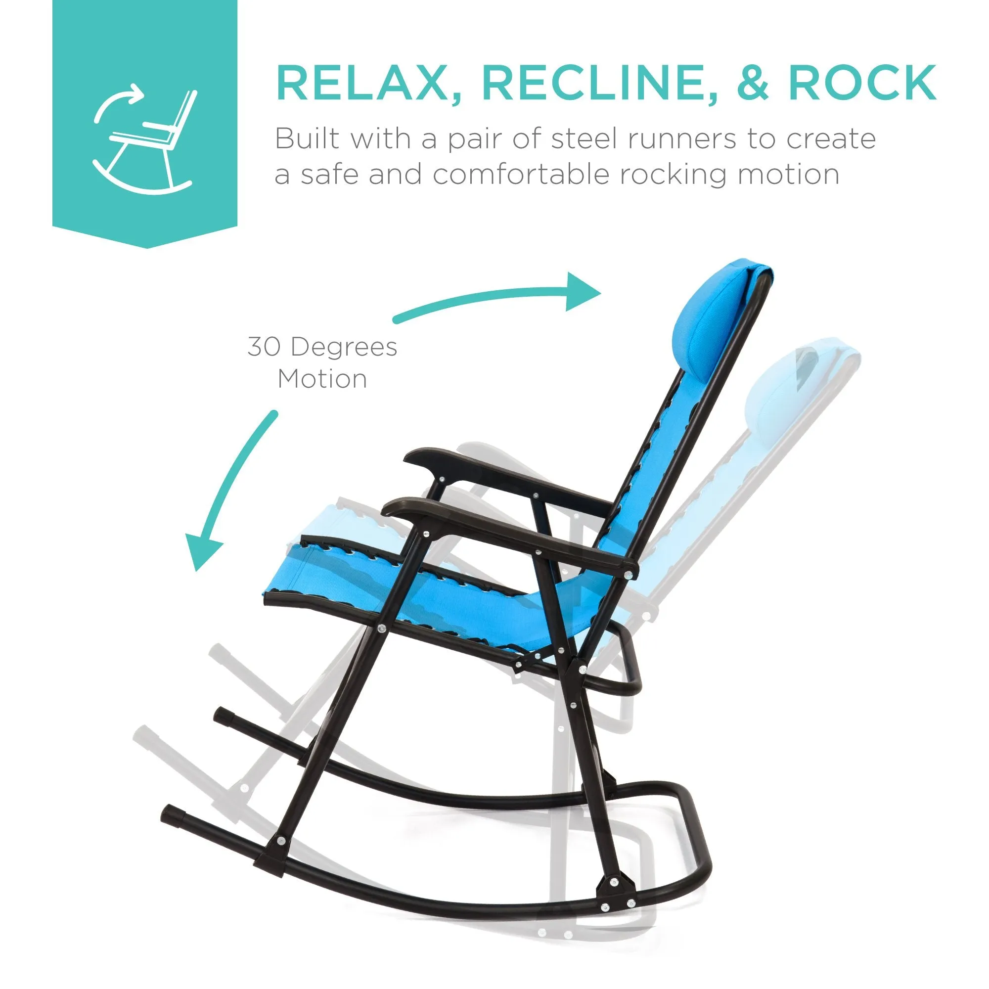 Foldable Zero Gravity Patio Rocking Lounge Chair