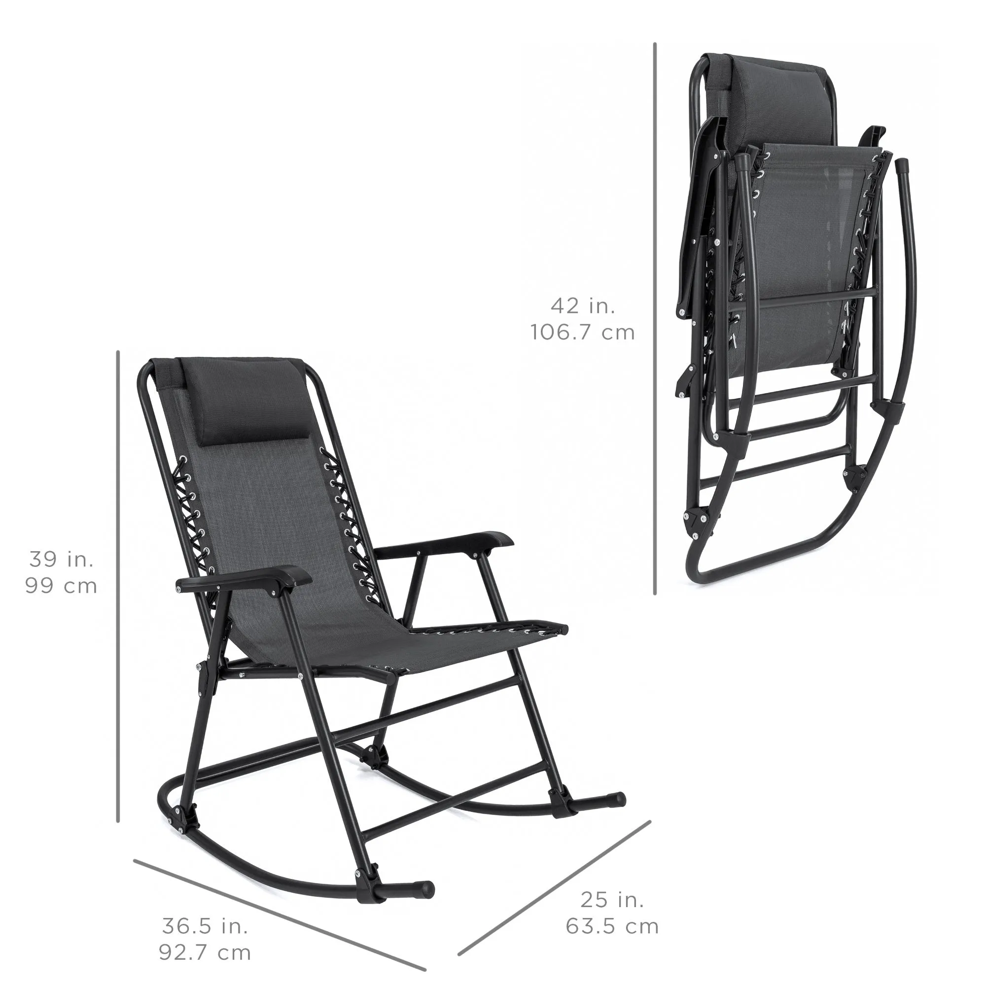 Foldable Zero Gravity Patio Rocking Lounge Chair
