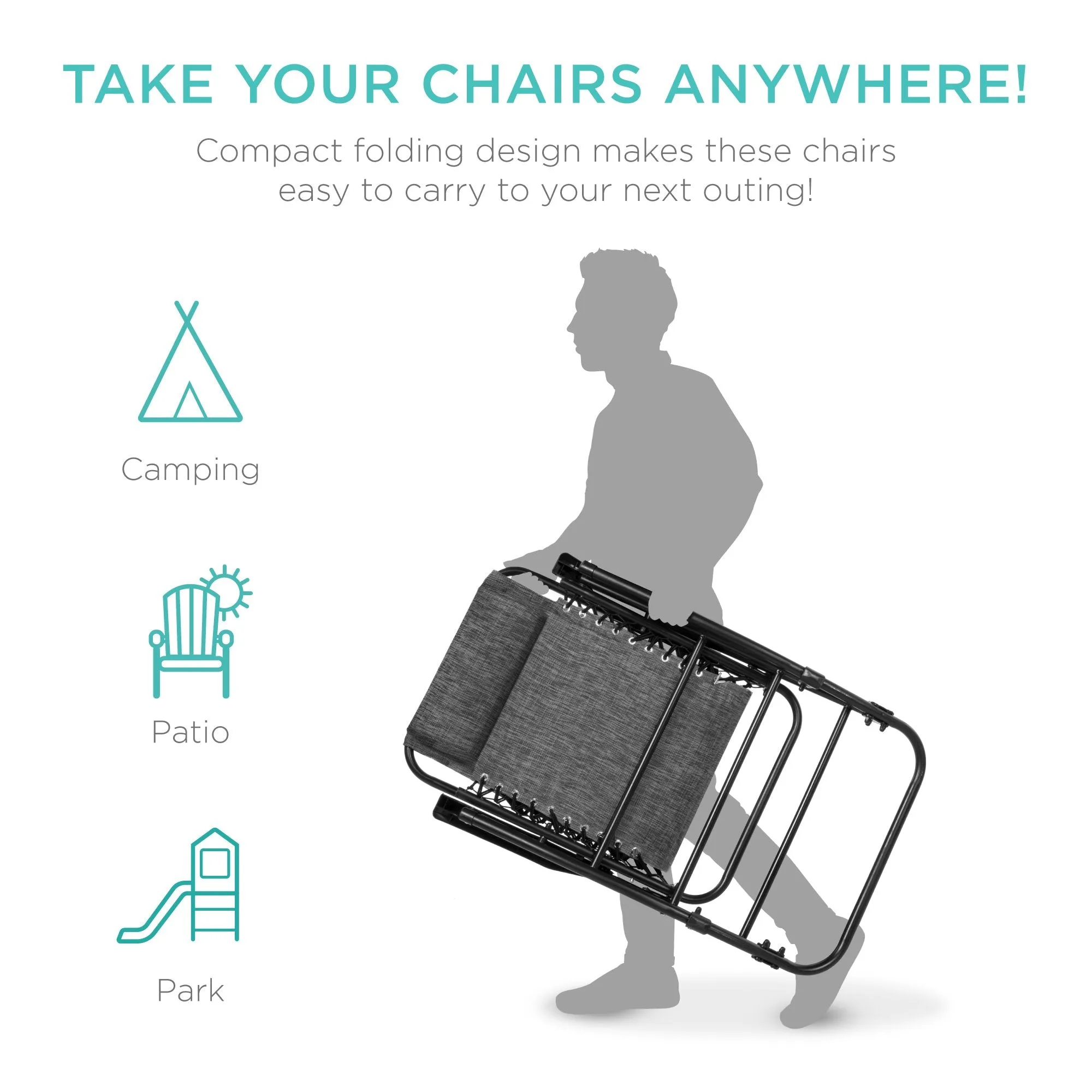 Foldable Zero Gravity Patio Rocking Lounge Chair