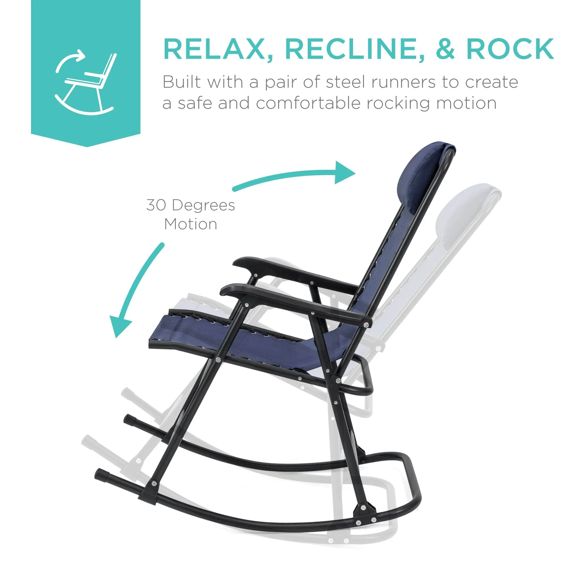 Foldable Zero Gravity Patio Rocking Lounge Chair
