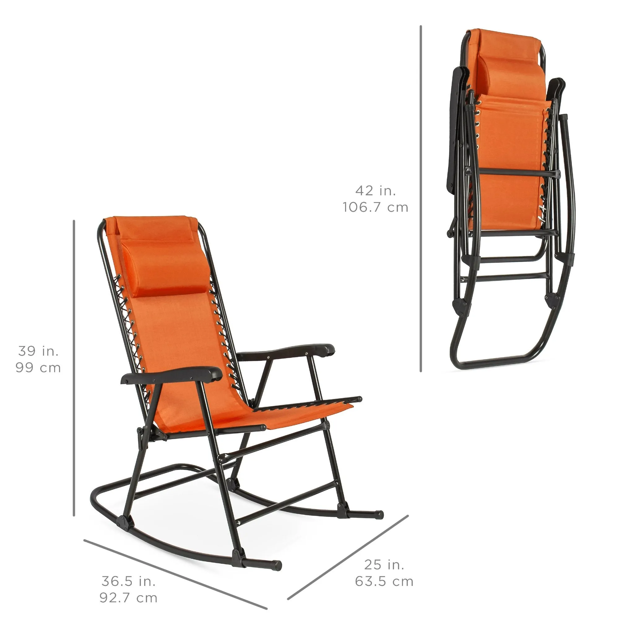 Foldable Zero Gravity Patio Rocking Lounge Chair