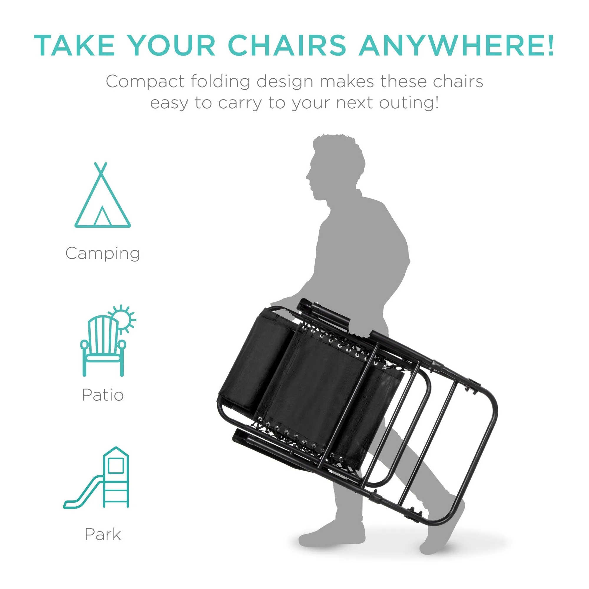 Foldable Zero Gravity Patio Rocking Lounge Chair
