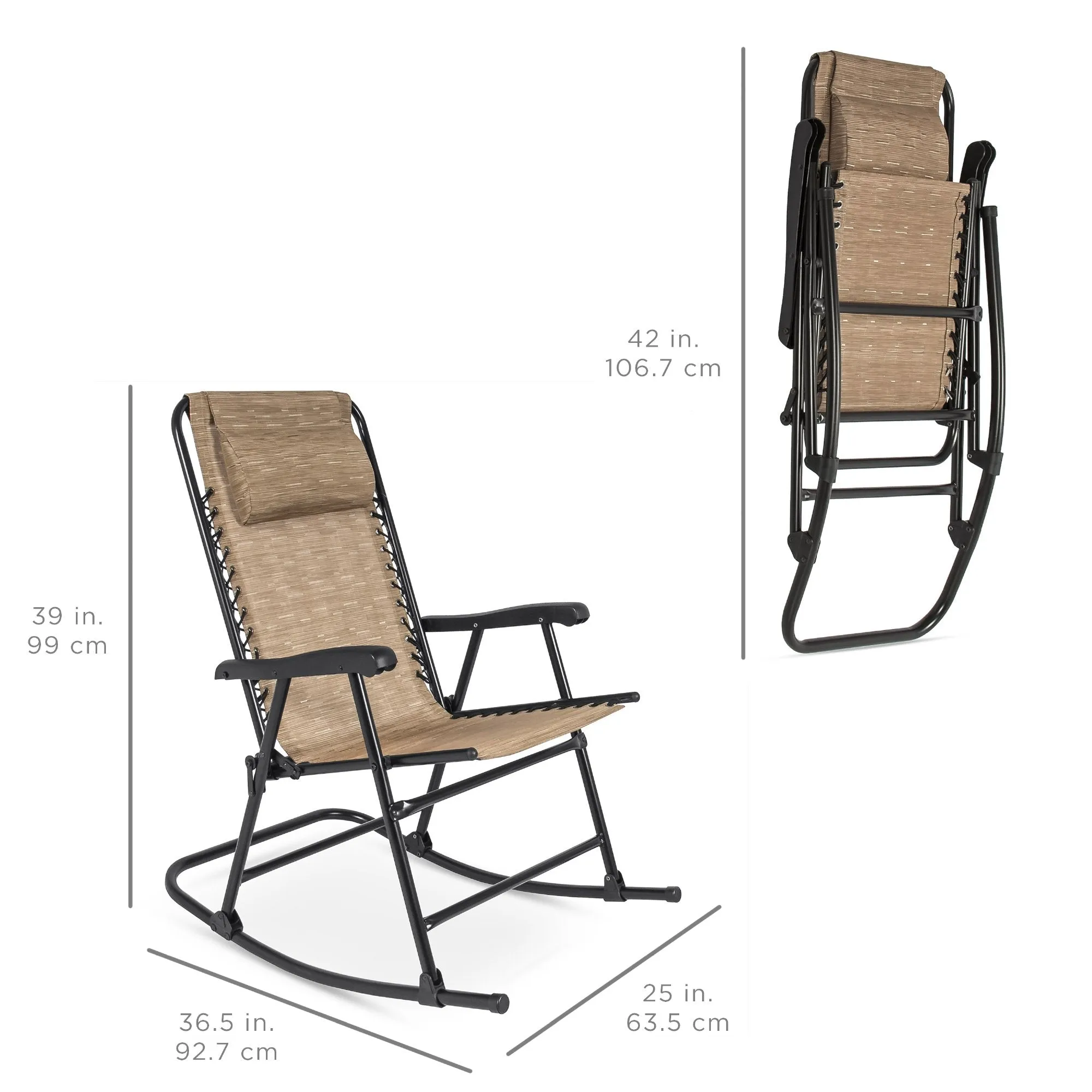 Foldable Zero Gravity Patio Rocking Lounge Chair