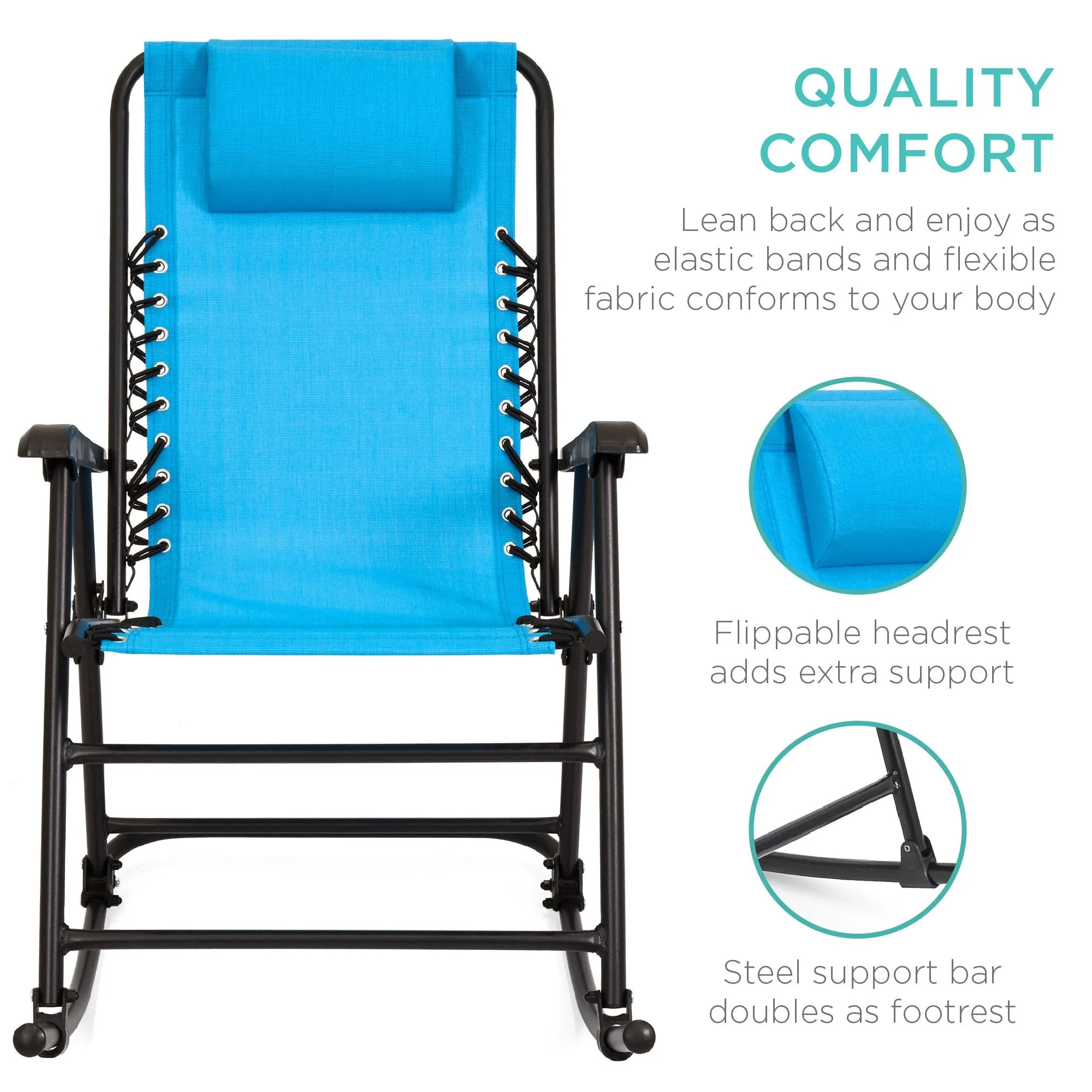 Foldable Zero Gravity Patio Rocking Lounge Chair
