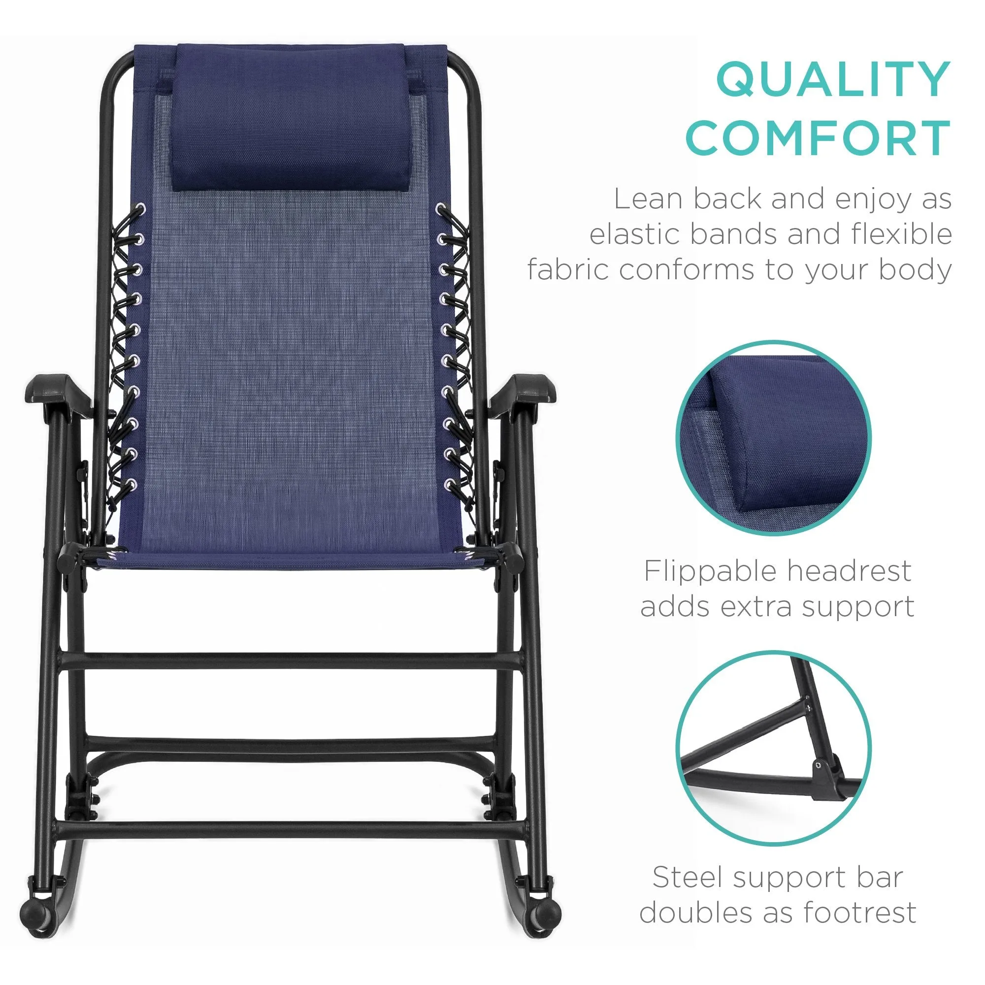 Foldable Zero Gravity Patio Rocking Lounge Chair