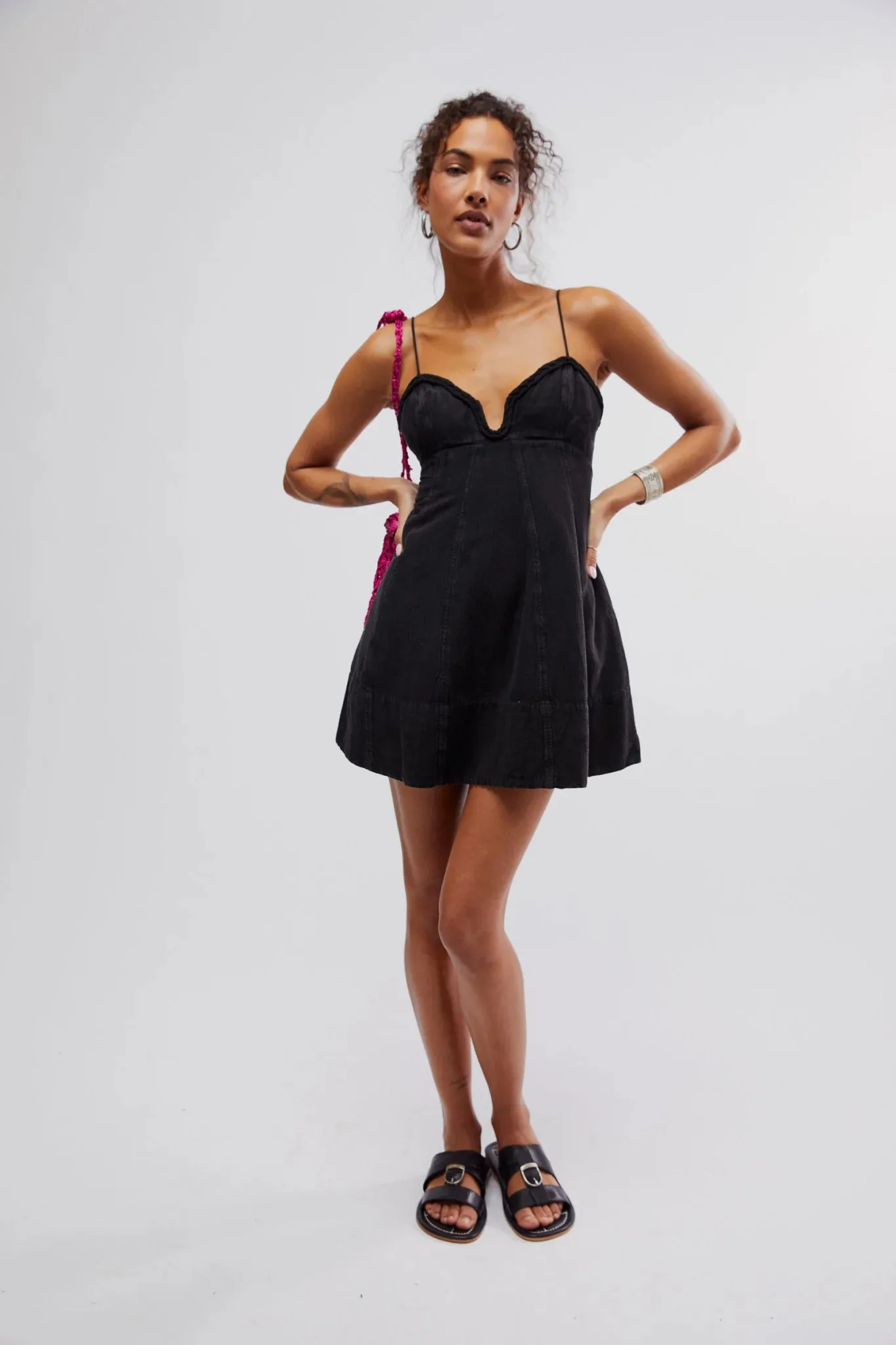 Free People Altura Mini Dress - BLACK