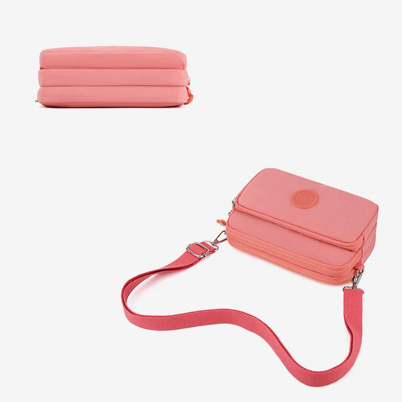 Functional Multi Pocket Crossbody Bag Women Lightweight Shoulder Bag Purse