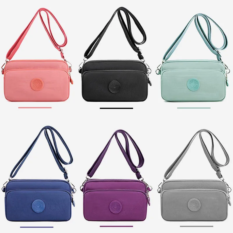 Functional Multi Pocket Crossbody Bag Women Lightweight Shoulder Bag Purse