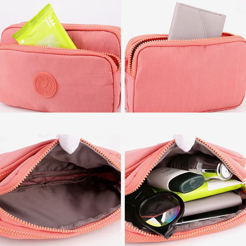 Functional Multi Pocket Crossbody Bag Women Lightweight Shoulder Bag Purse