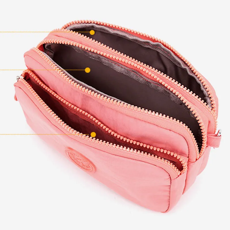 Functional Multi Pocket Crossbody Bag Women Lightweight Shoulder Bag Purse