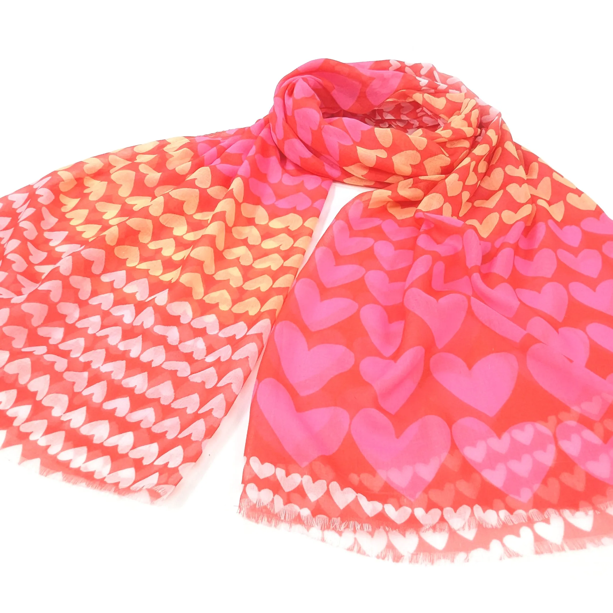 Gradient Heart Scarf -Primrose Pink (50x180cm)