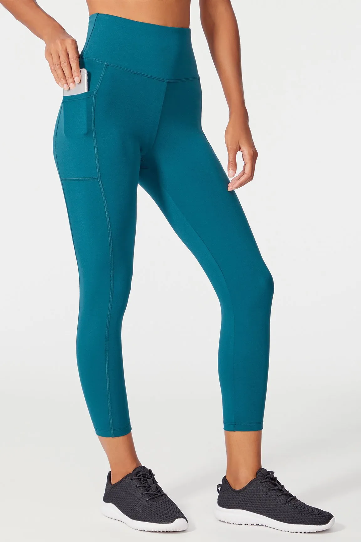 High Rise Flat Waist Mid Calf Capri (Ponderosa Pine)