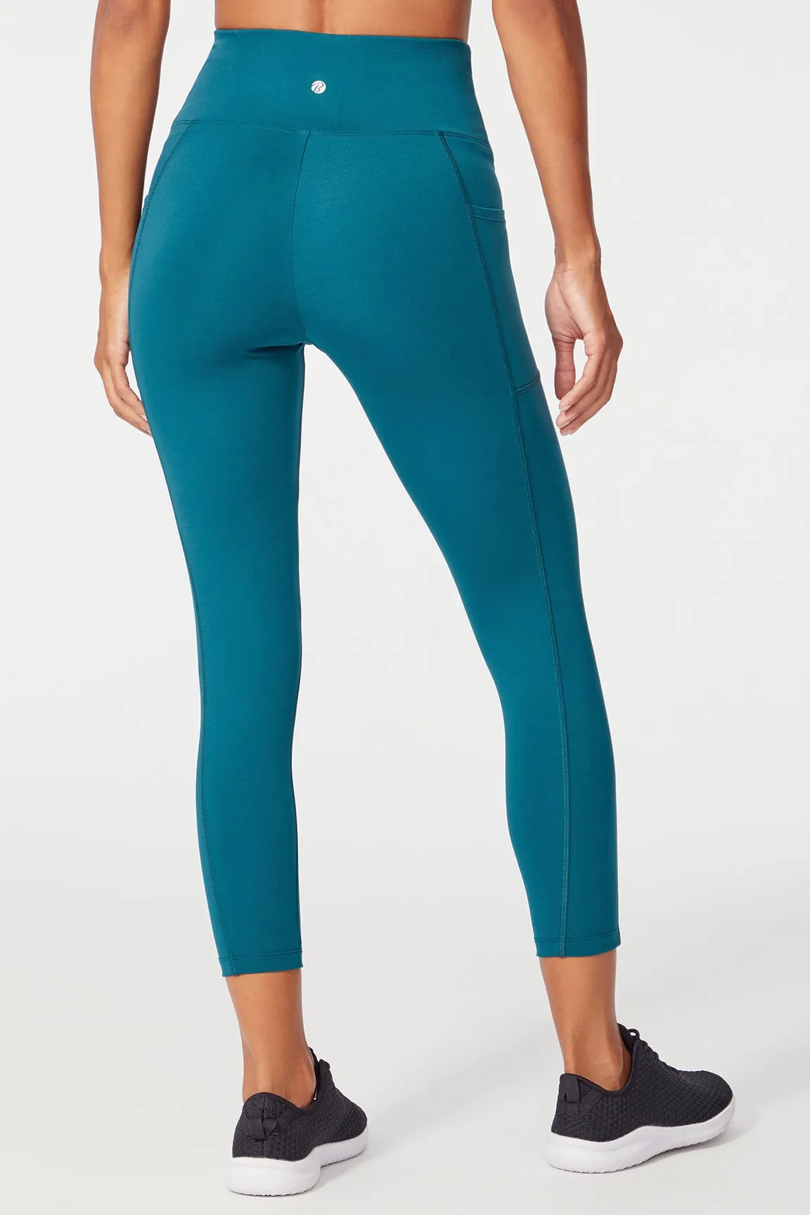 High Rise Flat Waist Mid Calf Capri (Ponderosa Pine)