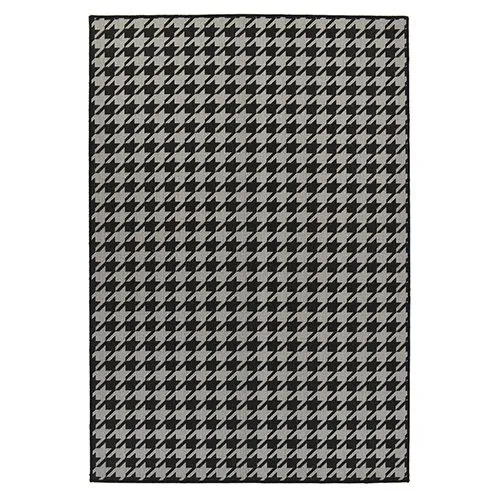 Houndstooth Black Rug