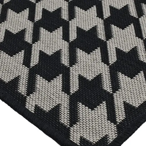 Houndstooth Black Rug