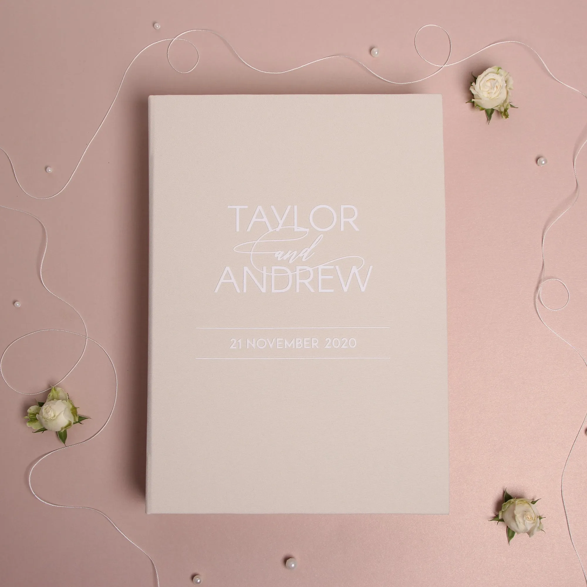 Ivory   White Velour | Guest Book