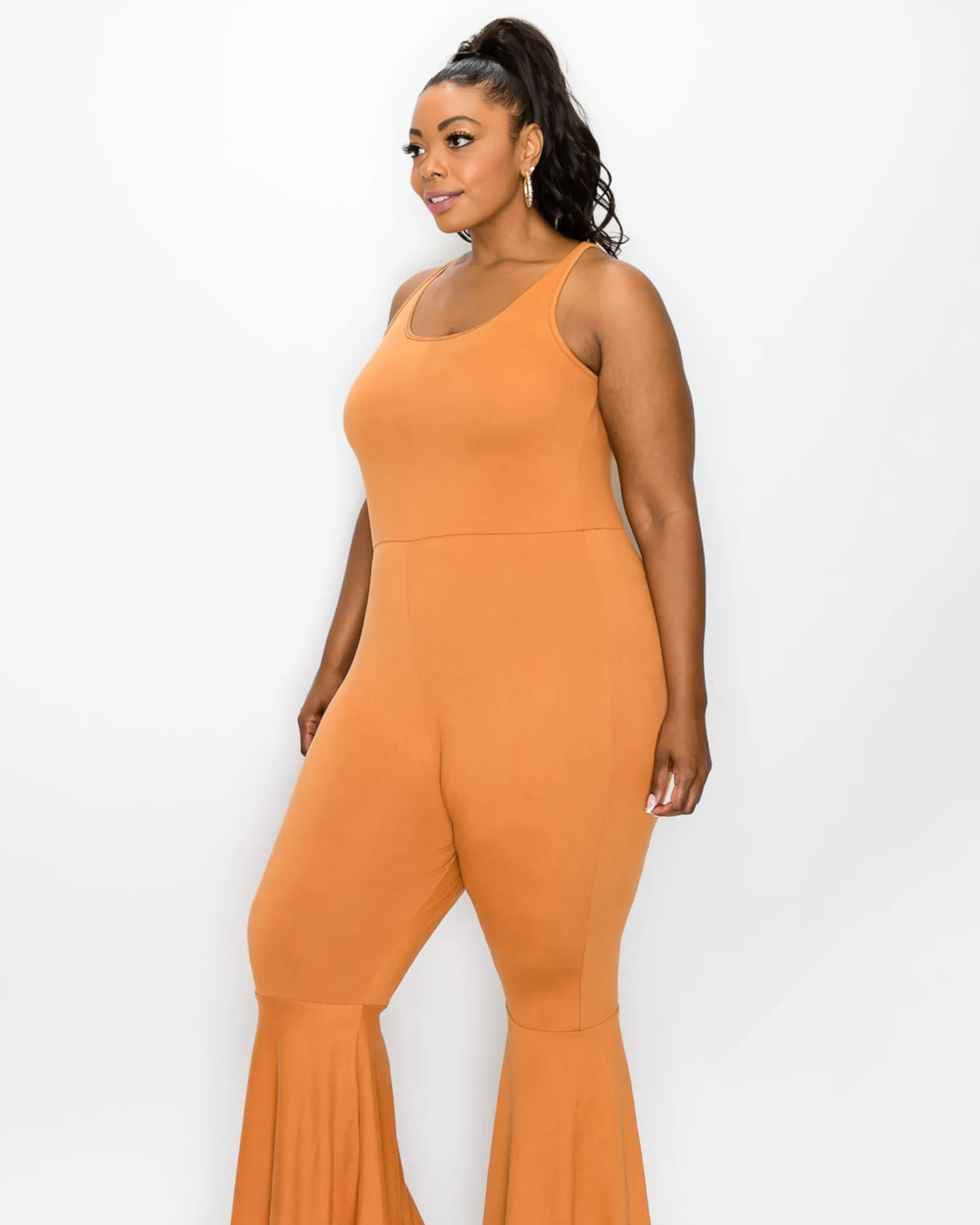 Josie Flared Leg Jumpsuit | Clay