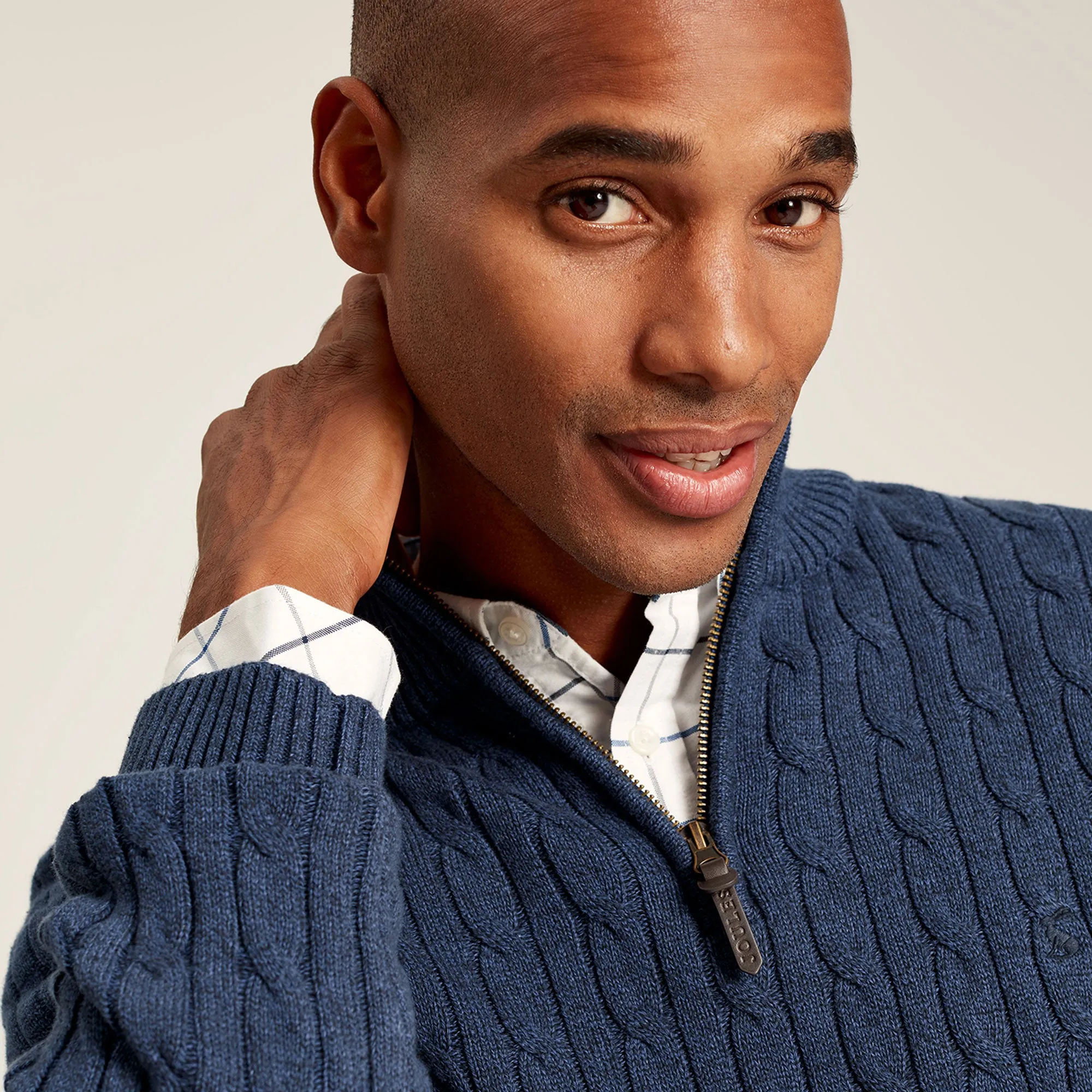 Joules Mens Cable 1/4 Zip Neck Jumper