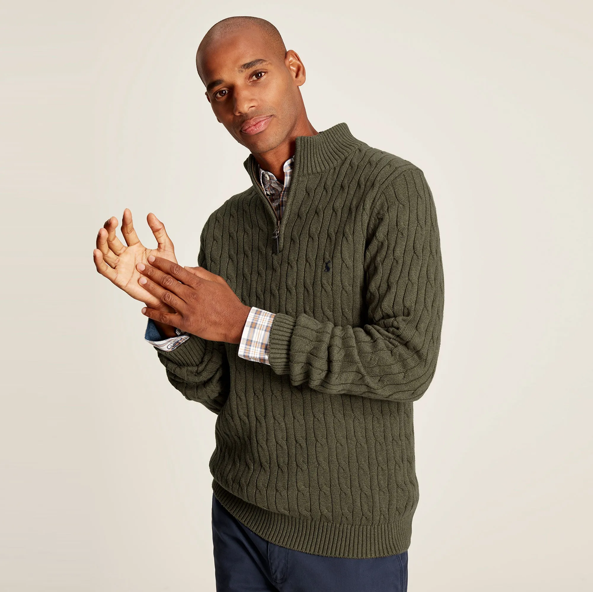 Joules Mens Cable 1/4 Zip Neck Jumper