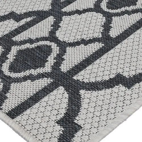 Lattice White & Grey Rug