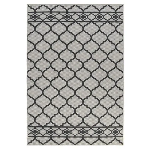 Lattice White & Grey Rug