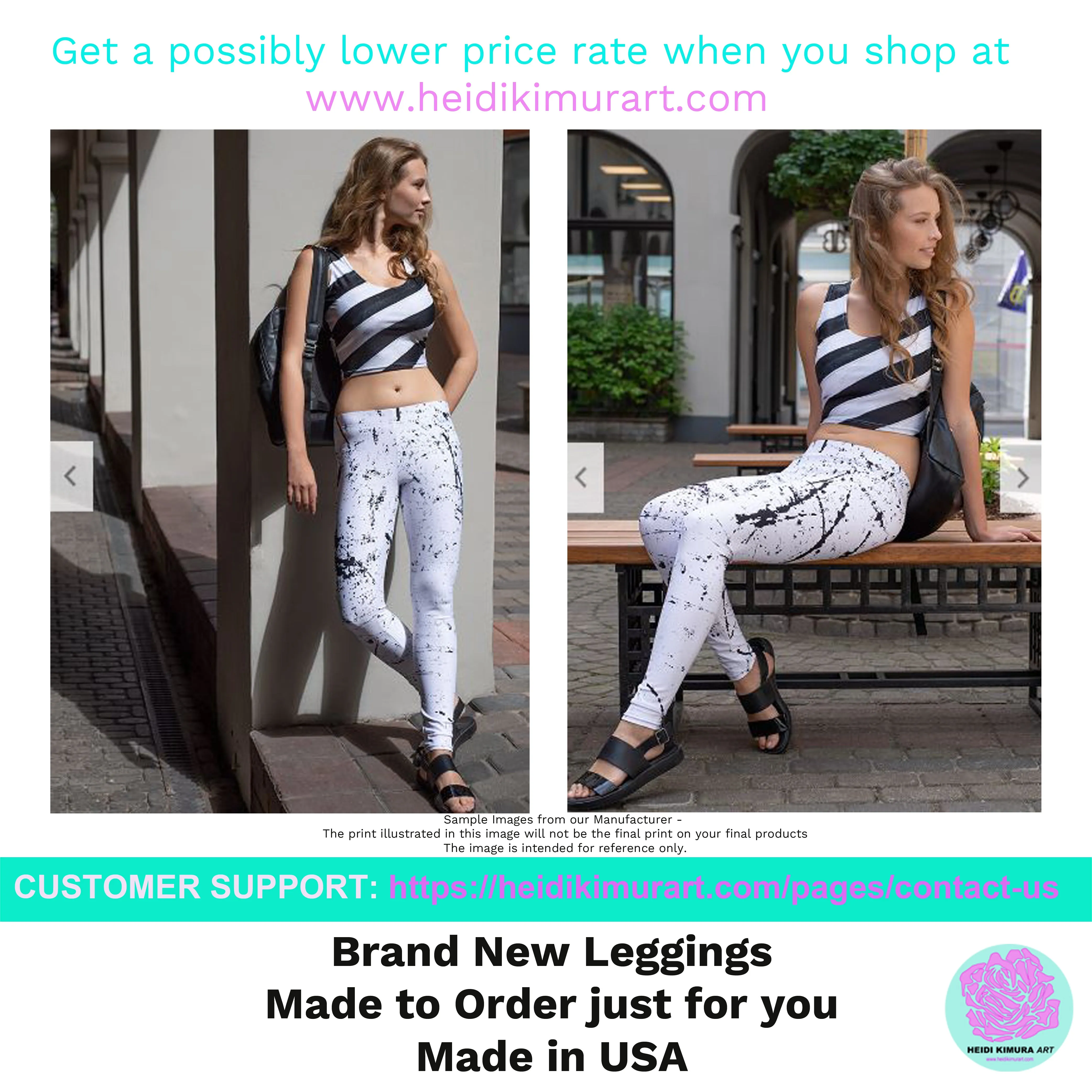 Light Blue Long Women's Tights, Solid Color Women's Premium Long Yoga Leggings Pants- Made in USA/ EU