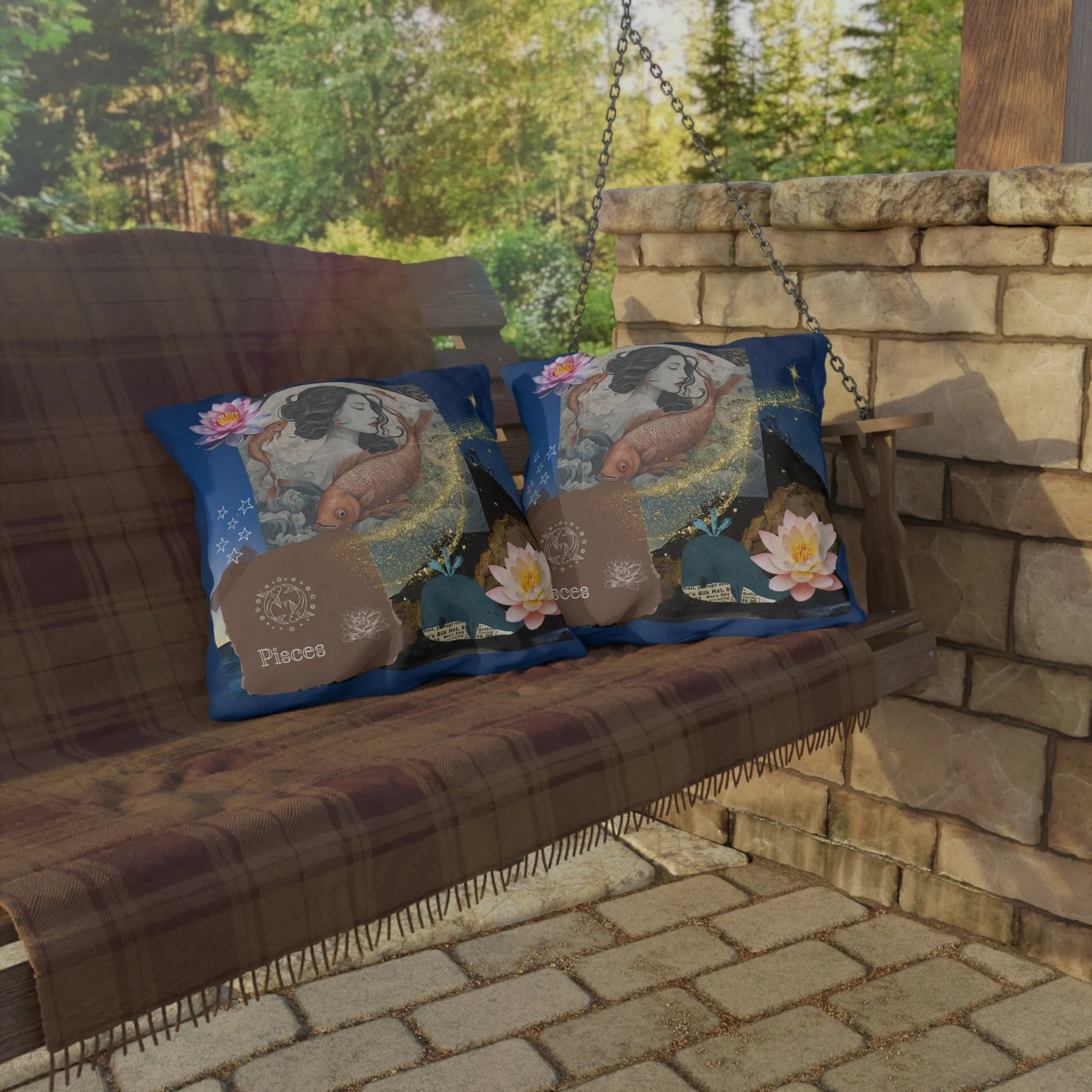 Outdoor Pillow - Pisces Zodiac Sign