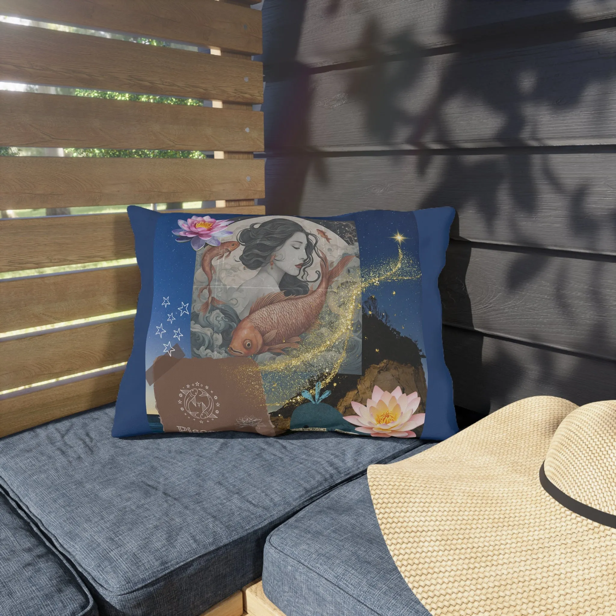Outdoor Pillow - Pisces Zodiac Sign