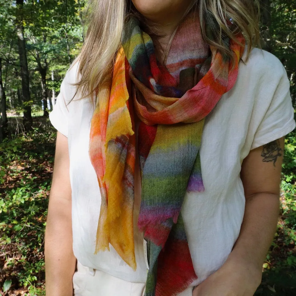 Pangden Wool Scarf - Bright Stripe